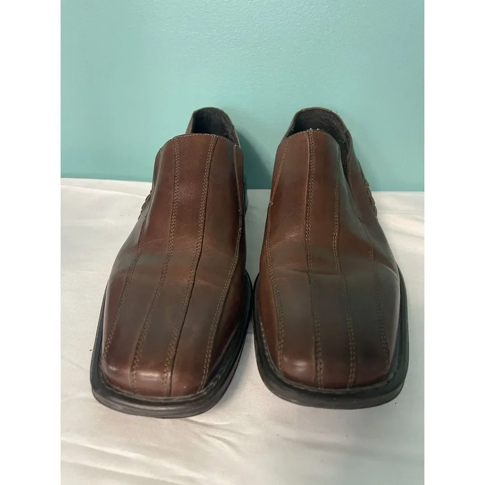 ALFANI men's Italian leather‎ Pablo Brown top rubber sole shoes Size 11. S -317